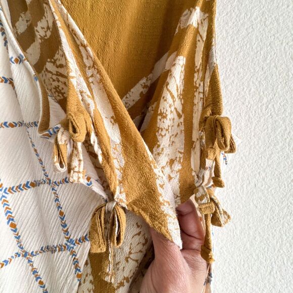 Free People Touch Of Love Tie Side Tank Top Swing Mustard Sleeveless Size XS - Picture 6 of 9